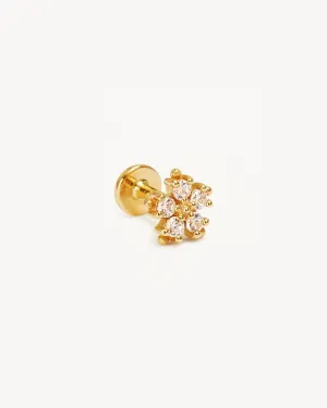 14k Solid Gold Snowflake Cartilage Earring Bycharlotte
