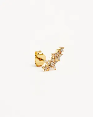 14k Solid Gold Stardust Lab-Grown Diamond Ear Crawler-Left Bycharlotte