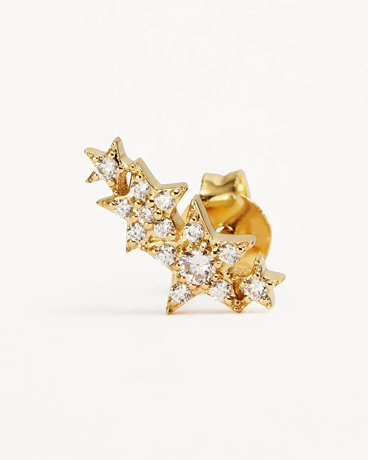 14k Solid Gold Stardust Lab-Grown Diamond Ear Crawler-Right Bycharlotte
