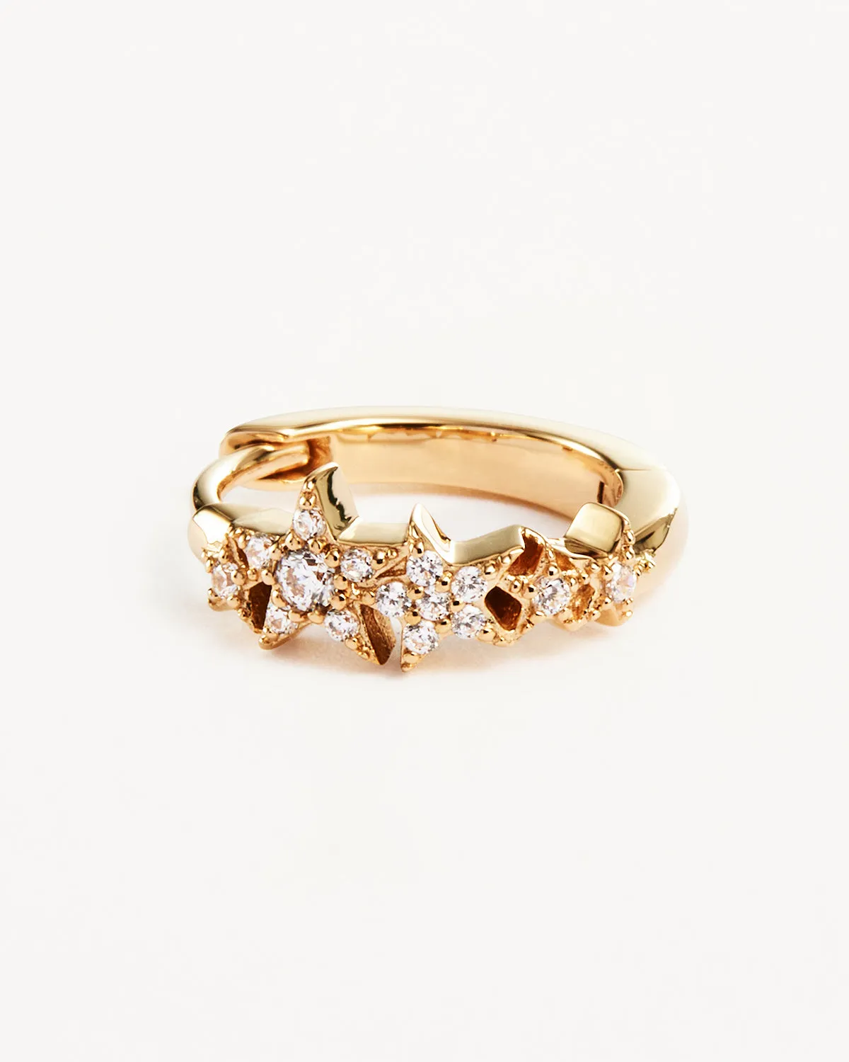 14k Solid Gold Stardust Lab-Grown Diamond Hoop Bycharlotte