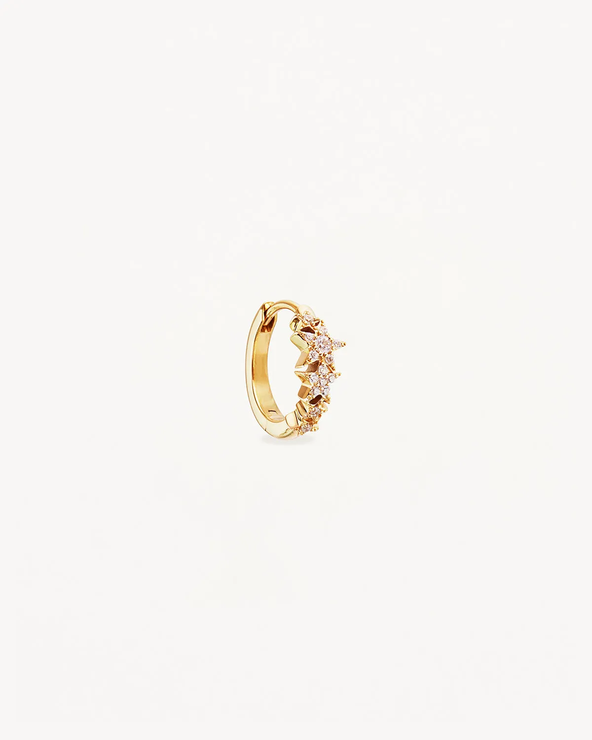 14k Solid Gold Stardust Lab-Grown Diamond Hoop Bycharlotte