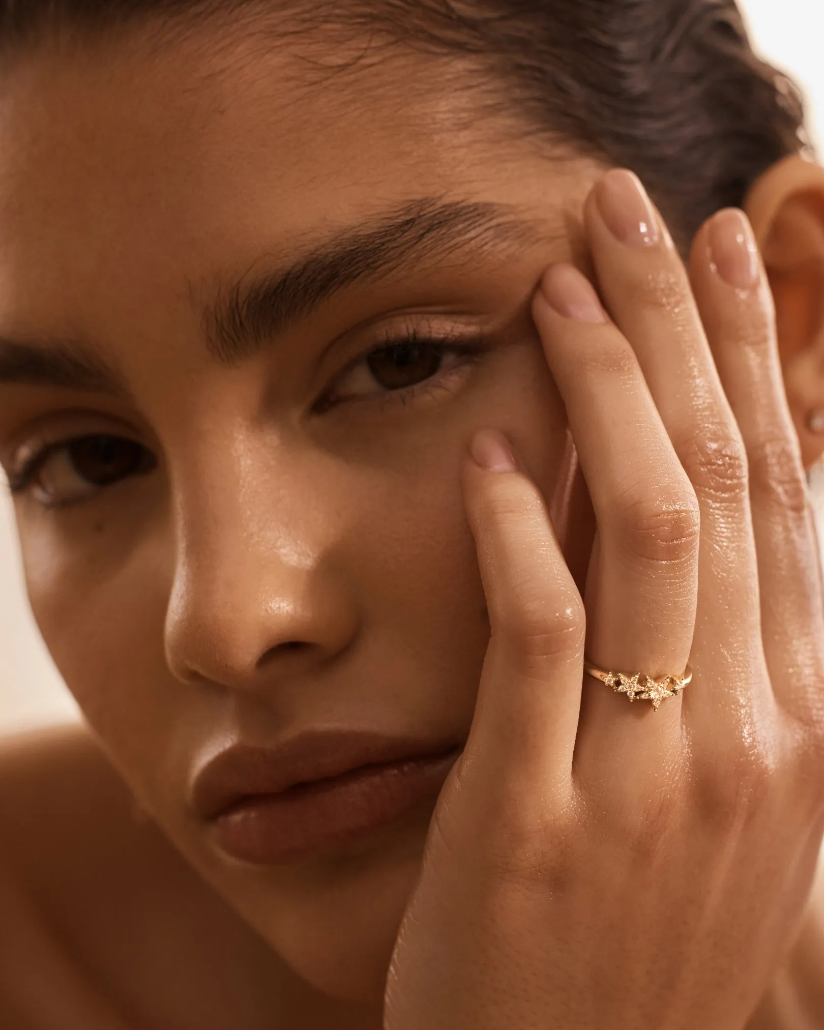 14k Solid Gold Stardust Lab-Grown Diamond Ring Bycharlotte