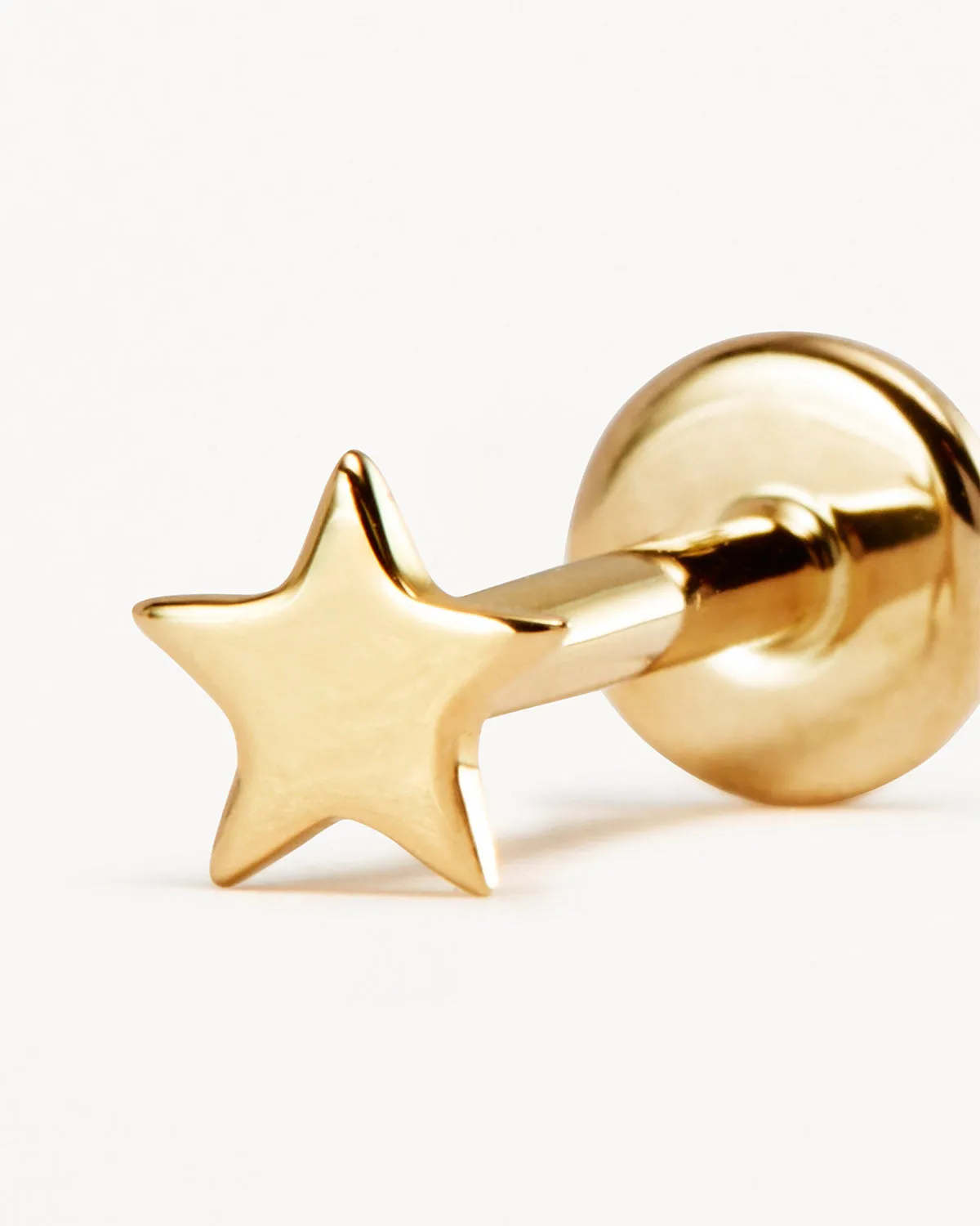 14k Solid Gold Stellar Cartilage Flatback Earring Bycharlotte