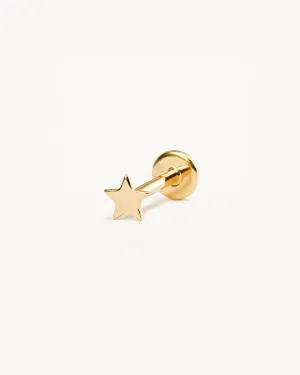 14k Solid Gold Stellar Cartilage Flatback Earring Bycharlotte