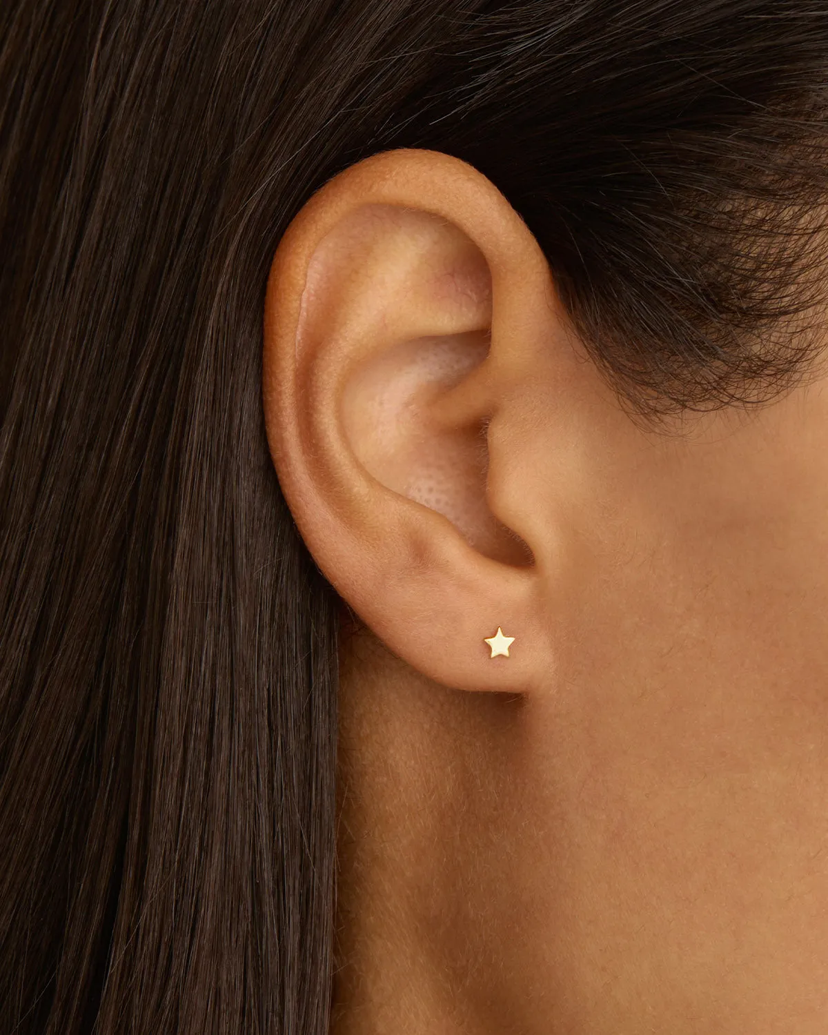 14k Solid Gold Stellar Cartilage Flatback Earring Bycharlotte