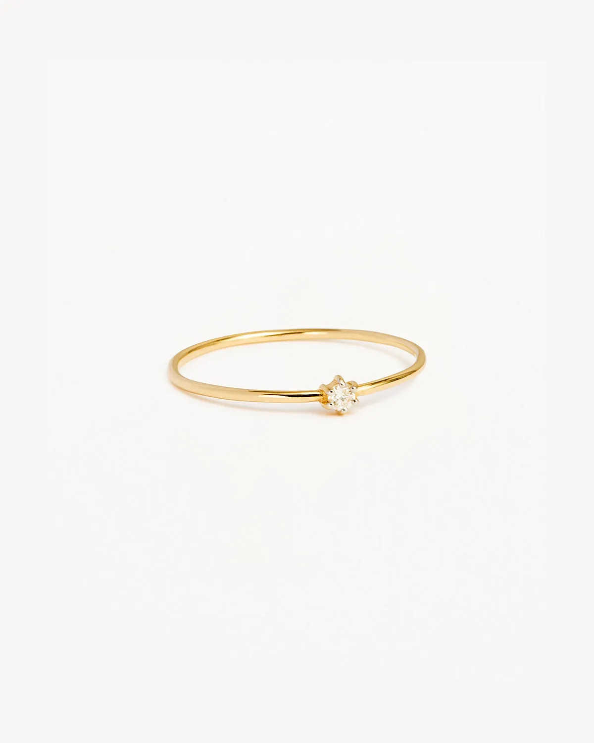14k Solid Gold Sweet Droplet Diamond Ring Bycharlotte