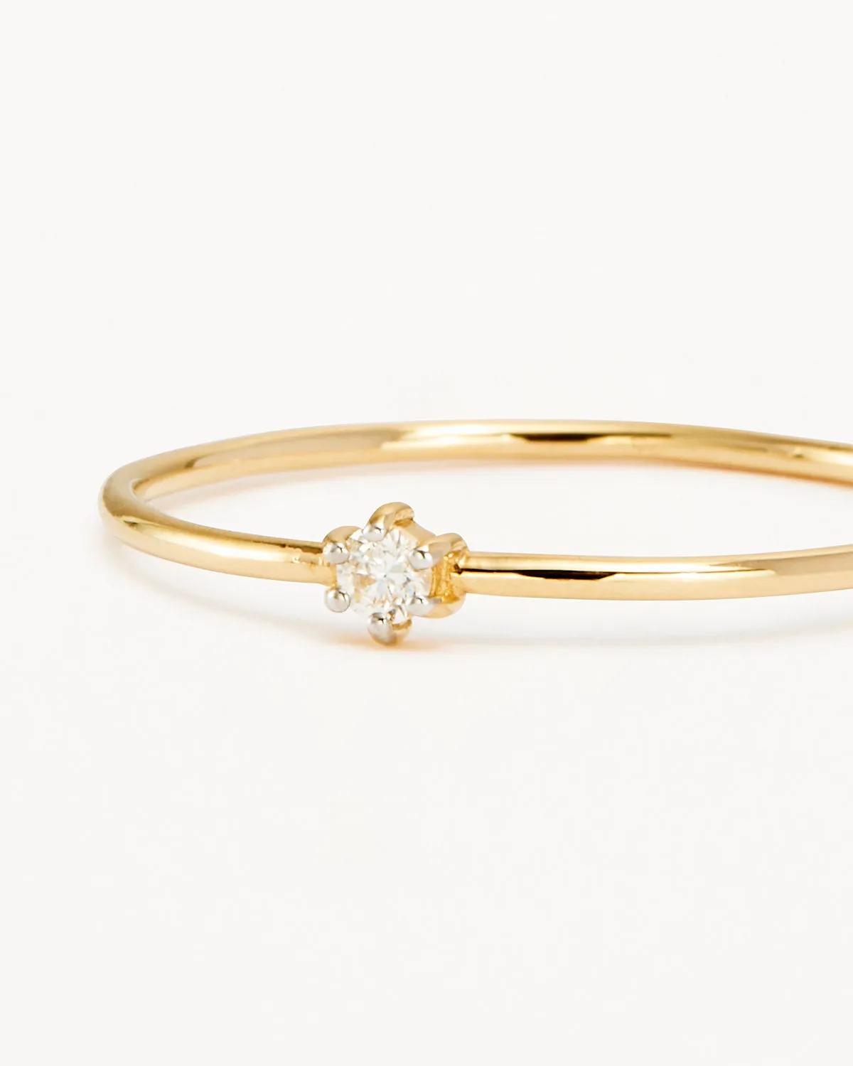 14k Solid Gold Sweet Droplet Diamond Ring Bycharlotte