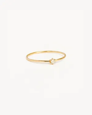14k Solid Gold Sweet Droplet Diamond Ring Bycharlotte