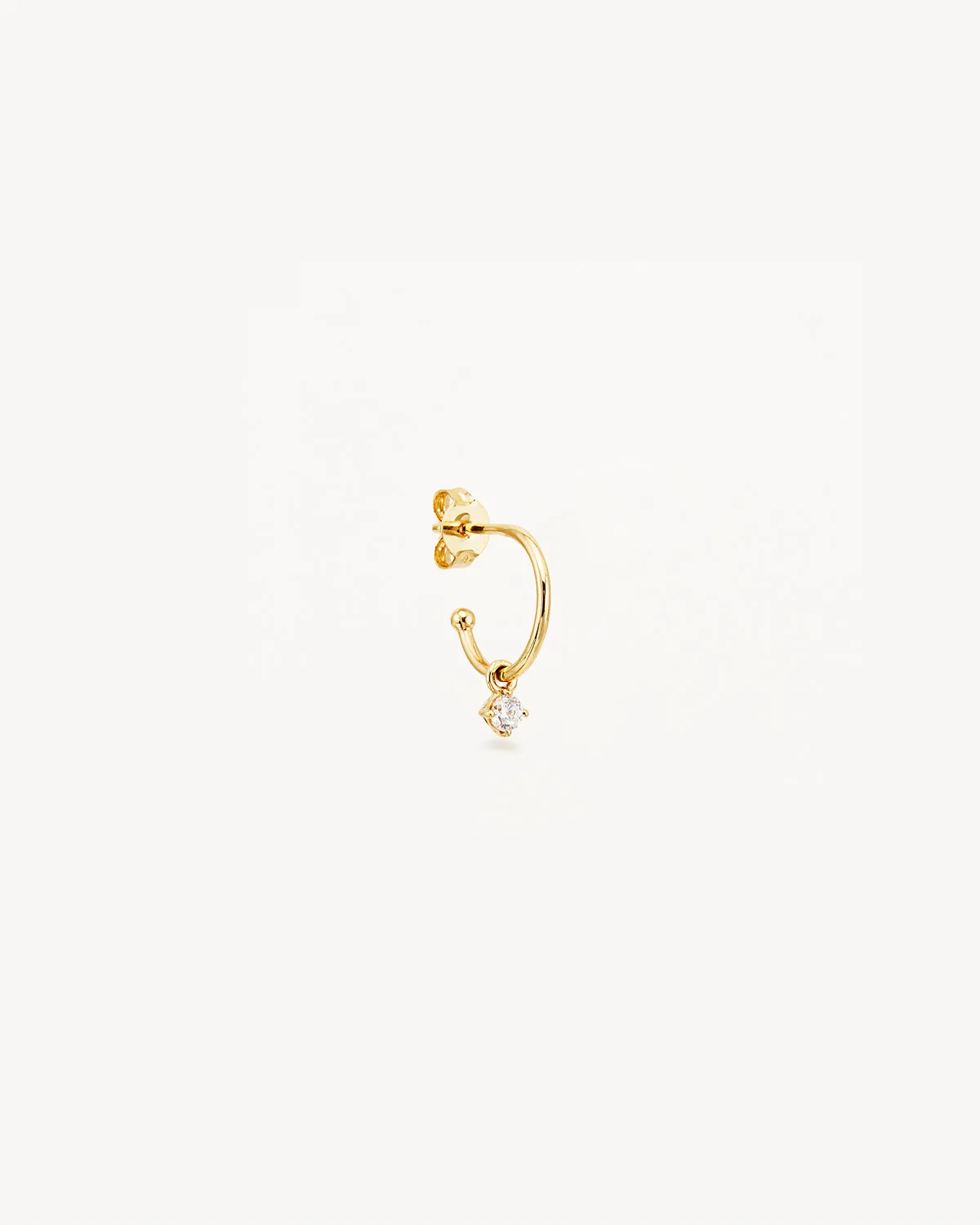 14k Solid Gold Water Drop Diamond Hoop Bycharlotte