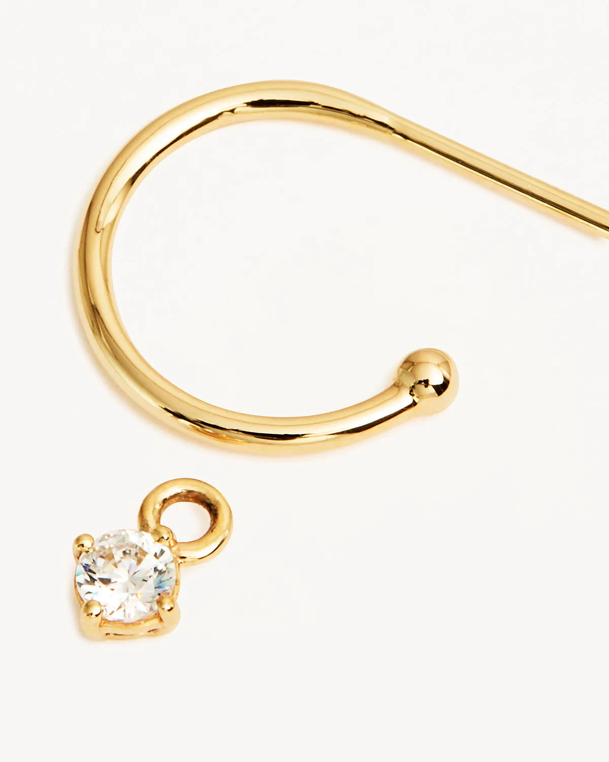 14k Solid Gold Water Drop Diamond Hoop Bycharlotte