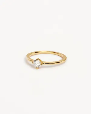 14k Solid Gold Water Drop Lab-Grown Diamond Ring - 4mm Bycharlotte