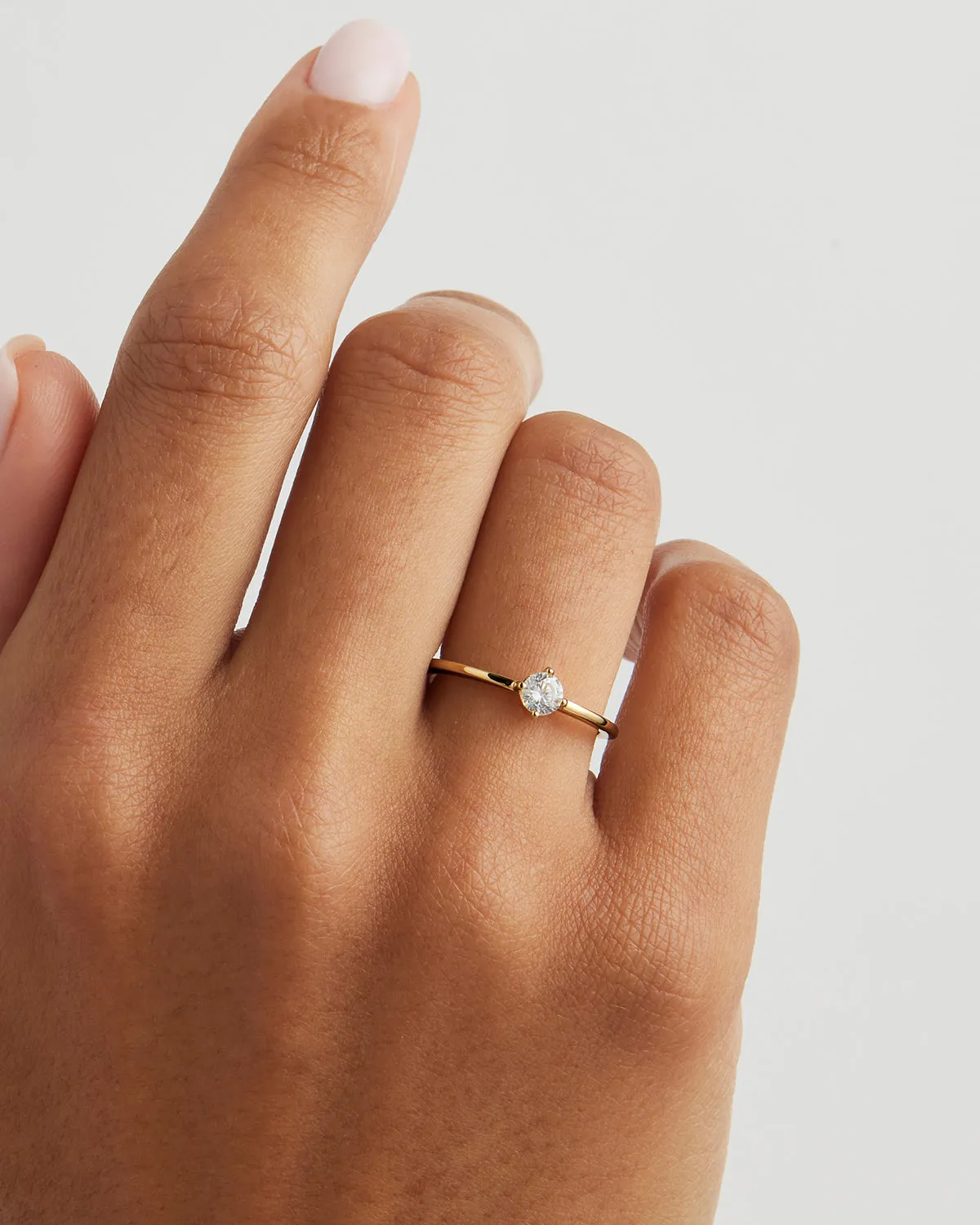 14k Solid Gold Water Drop Lab-Grown Diamond Ring - 4mm Bycharlotte