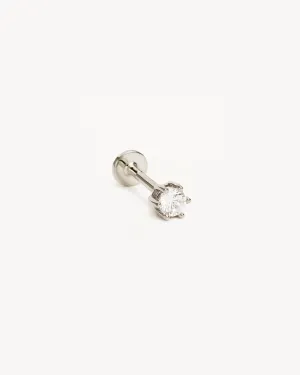 14k Solid White Gold Crystal Cartilage Earring Bycharlotte