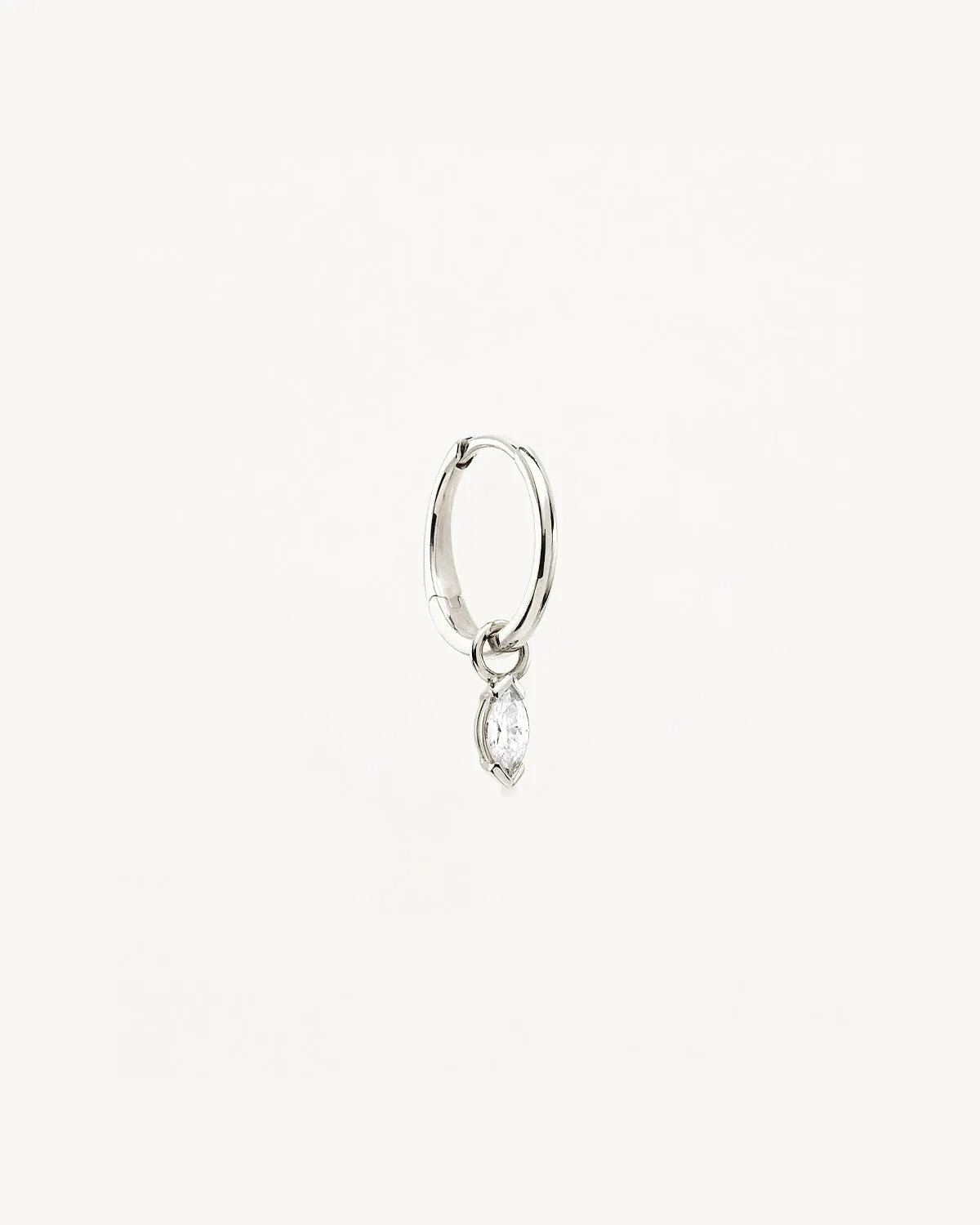 14k Solid White Gold Floating Petal Lab-Grown Diamond Hoop Bycharlotte