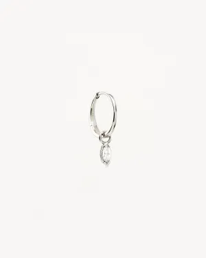 14k Solid White Gold Floating Petal Lab-Grown Diamond Hoop Bycharlotte