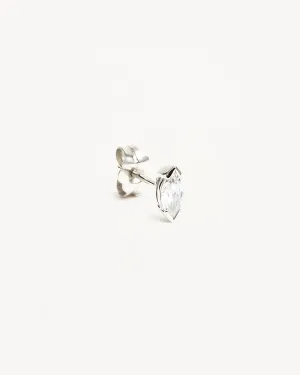 14k Solid White Gold Floating Petal Lab-Grown Diamond Stud Earring Bycharlotte