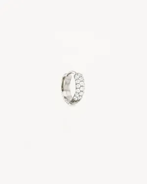 14k Solid White Gold Light Catcher Lab-Grown Diamond Hoop Bycharlotte