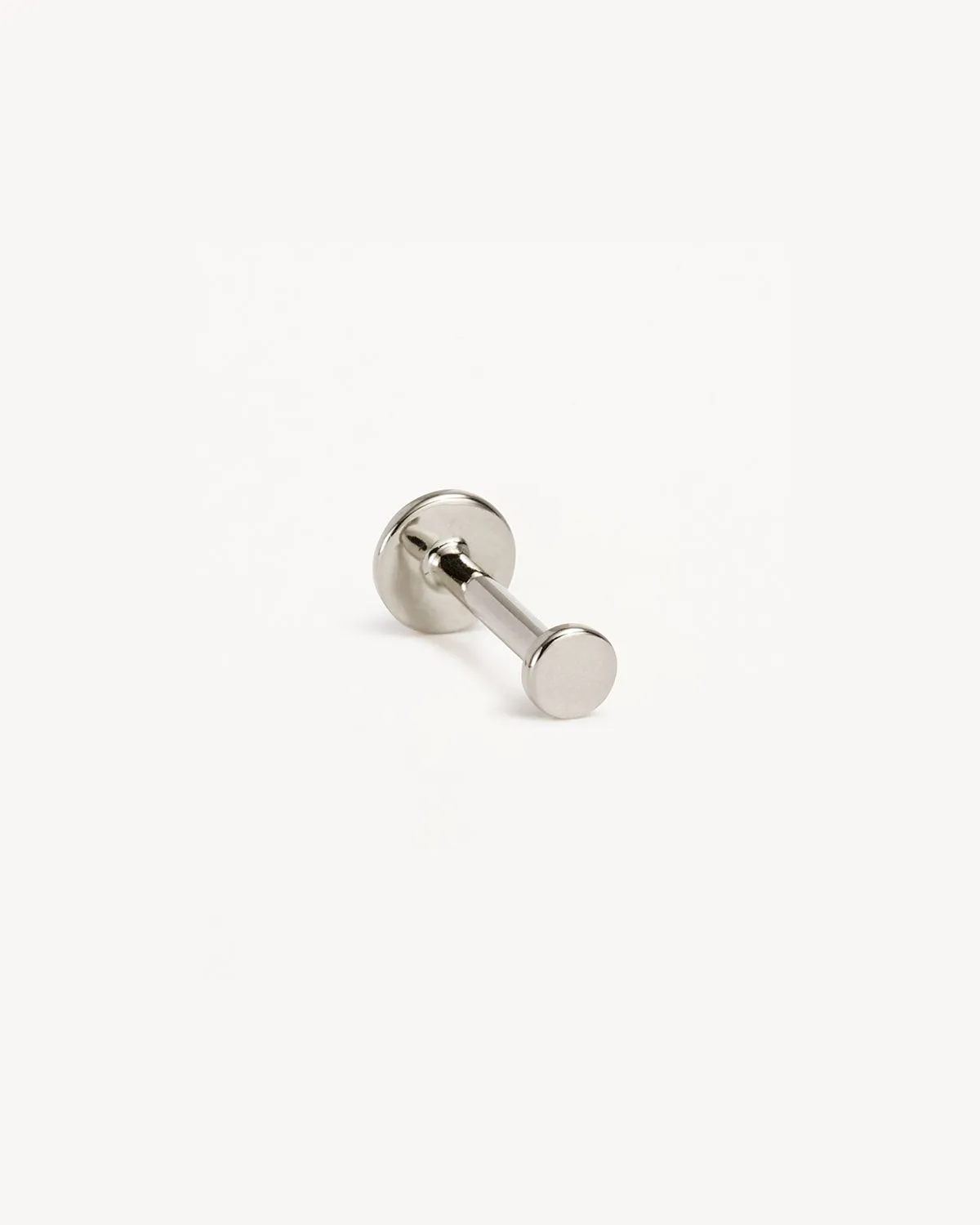 14k Solid White Gold Lunar Cartilage Flatback Earring Bycharlotte