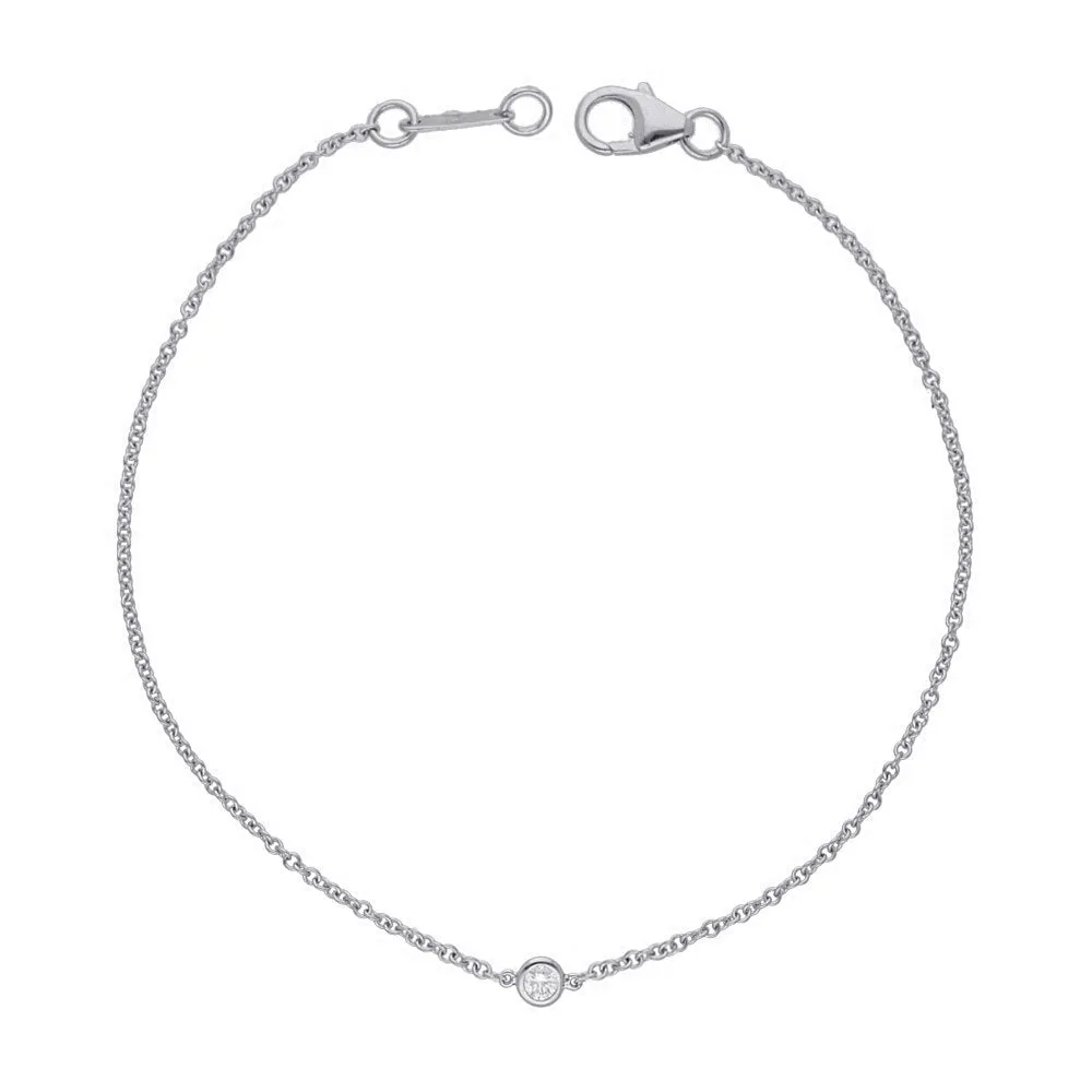 14K White Gold 0.20cts. Diamond Bracelet