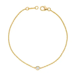 14K Yellow Gold 0.25cts. Diamond Bezel Bracelet
