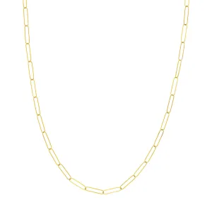 14K Yellow Gold 3.6mm Paperclip Chain Necklace Croghans