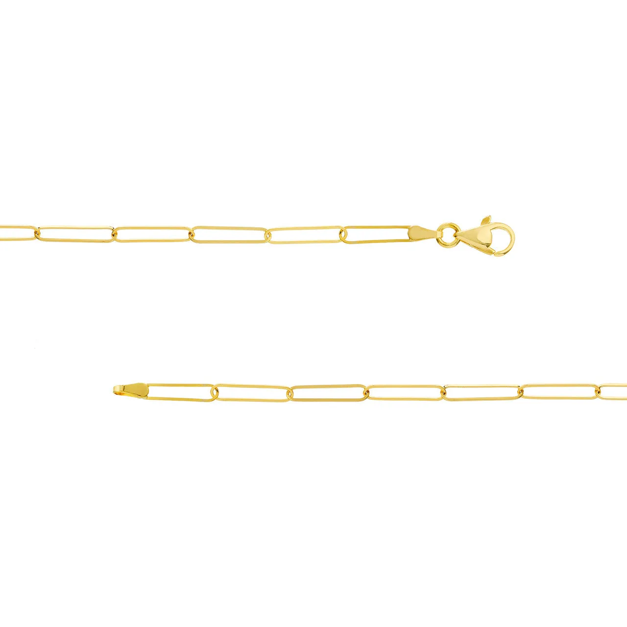 14K Yellow Gold 3.6mm Paperclip Chain Necklace Croghans