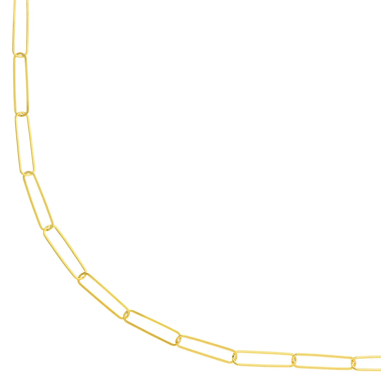 14K Yellow Gold 3.6mm Paperclip Chain Necklace Croghans
