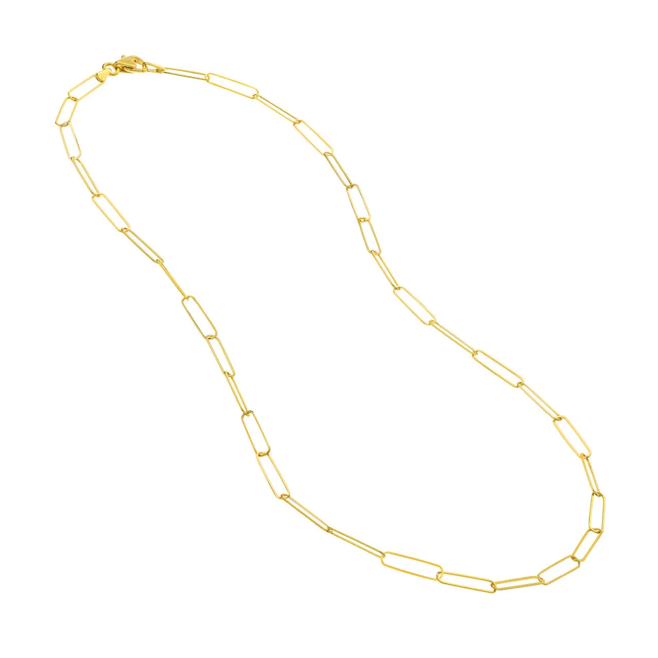 14K Yellow Gold 3.6mm Paperclip Chain Necklace Croghans