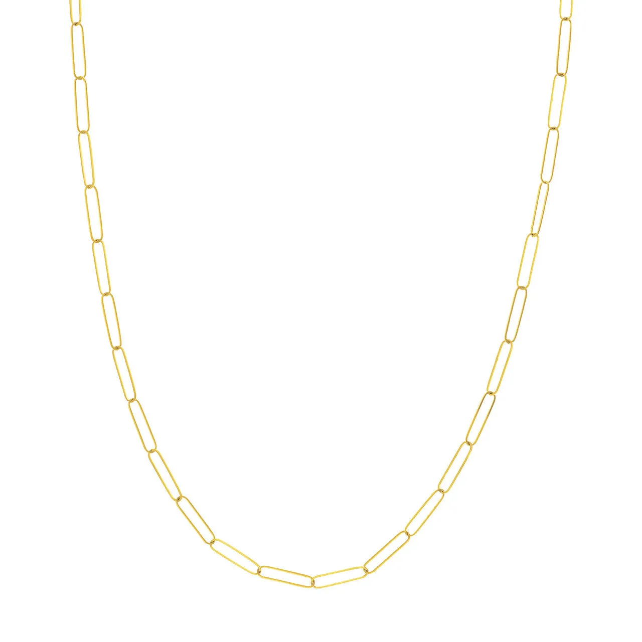 14K Yellow Gold 3.6mm Paperclip Chain Necklace Croghans