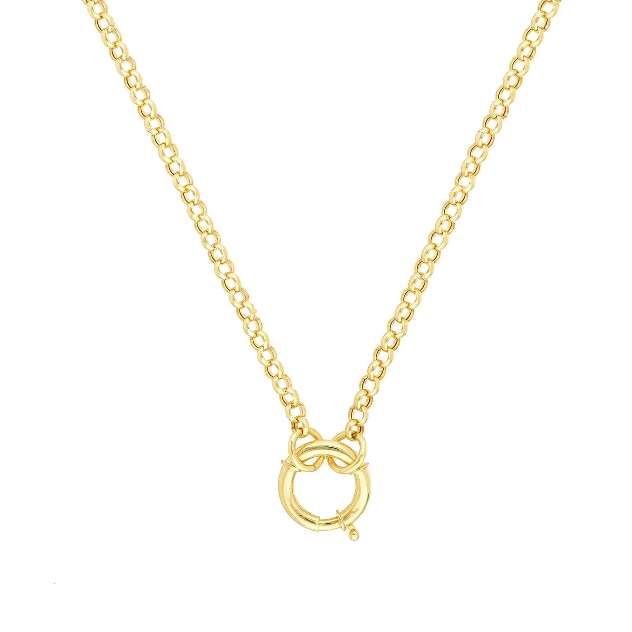 14K Yellow Gold 3.75mm Rolo Split Chain Necklace Croghans