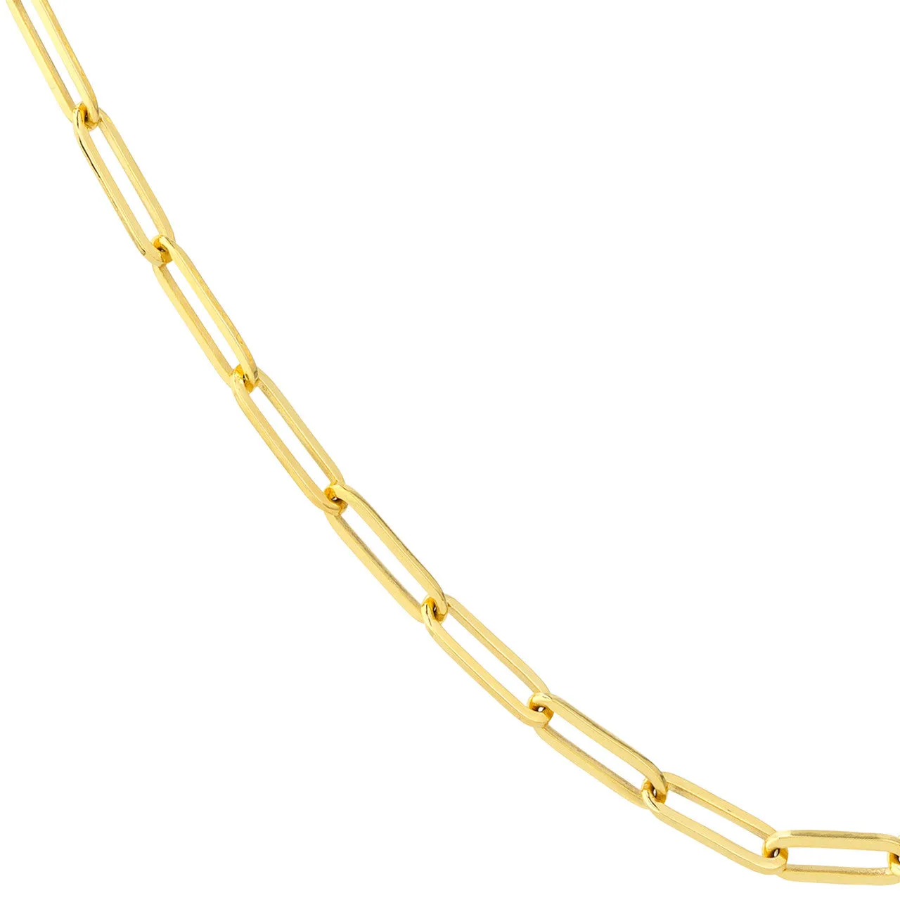 14K Yellow Gold 3.8mm Paperclip Chain Necklace Croghans