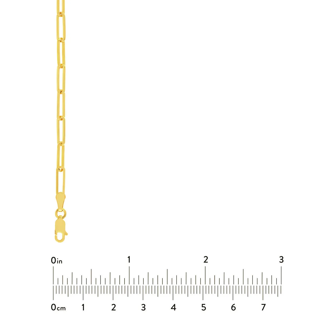 14K Yellow Gold 3.8mm Paperclip Chain Necklace Croghans
