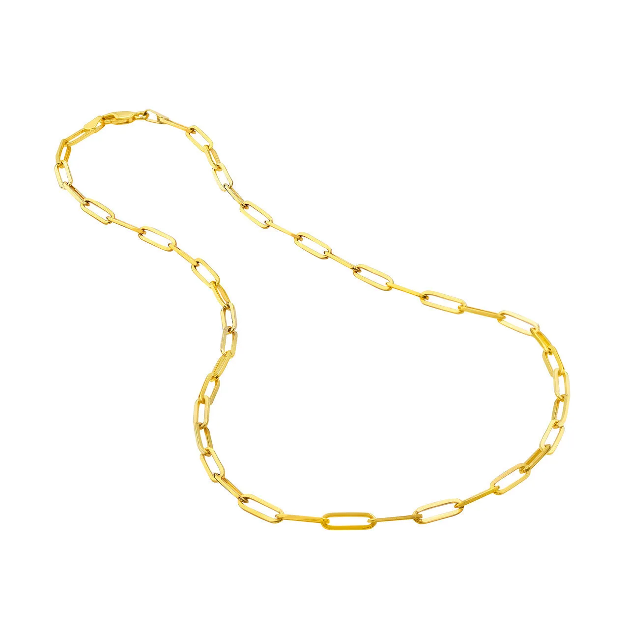 14K Yellow Gold 3.8mm Paperclip Chain Necklace Croghans