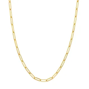 14K Yellow Gold 3.8mm Paperclip Chain Necklace Croghans