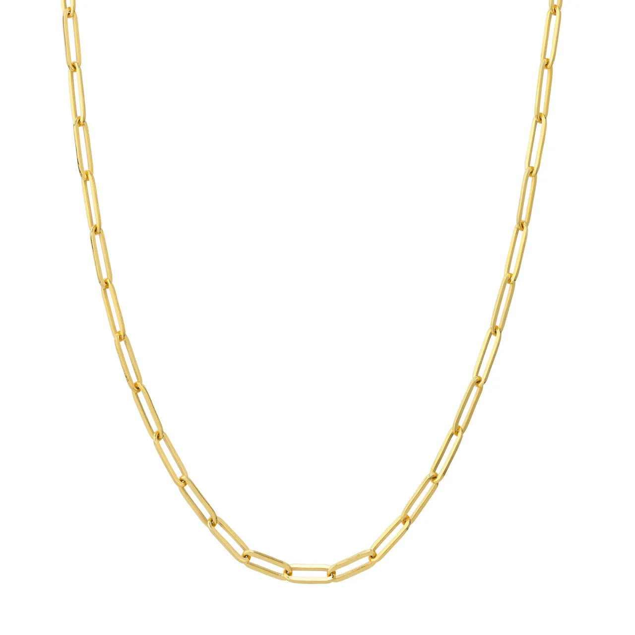 14K Yellow Gold 3.8mm Paperclip Chain Necklace Croghans