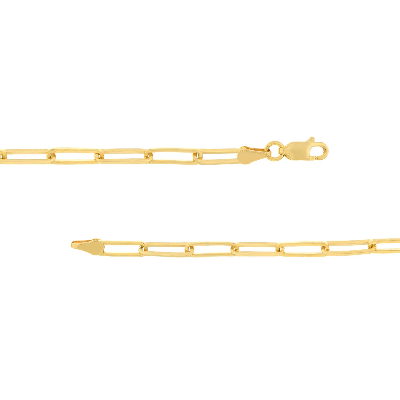 14K Yellow Gold 3.8mm Paperclip Chain Necklace Croghans