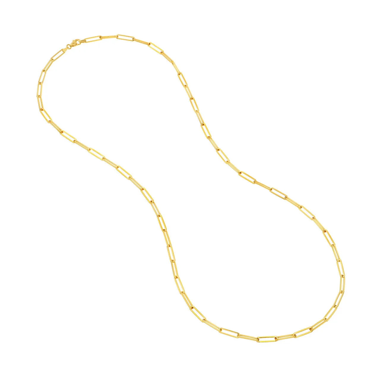 14K Yellow Gold 3.95mm Paperclip Chain Necklace Croghans