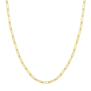 14K Yellow Gold 3.95mm Paperclip Chain Necklace Croghans