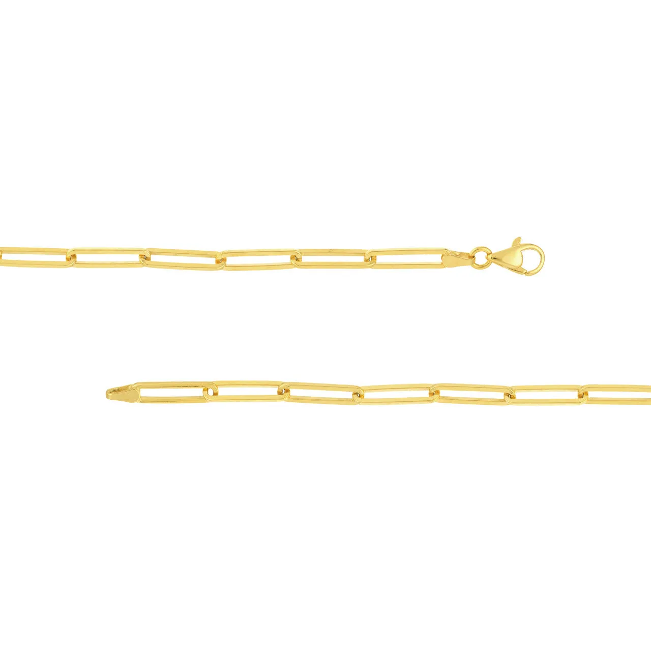 14K Yellow Gold 3.95mm Paperclip Chain Necklace Croghans
