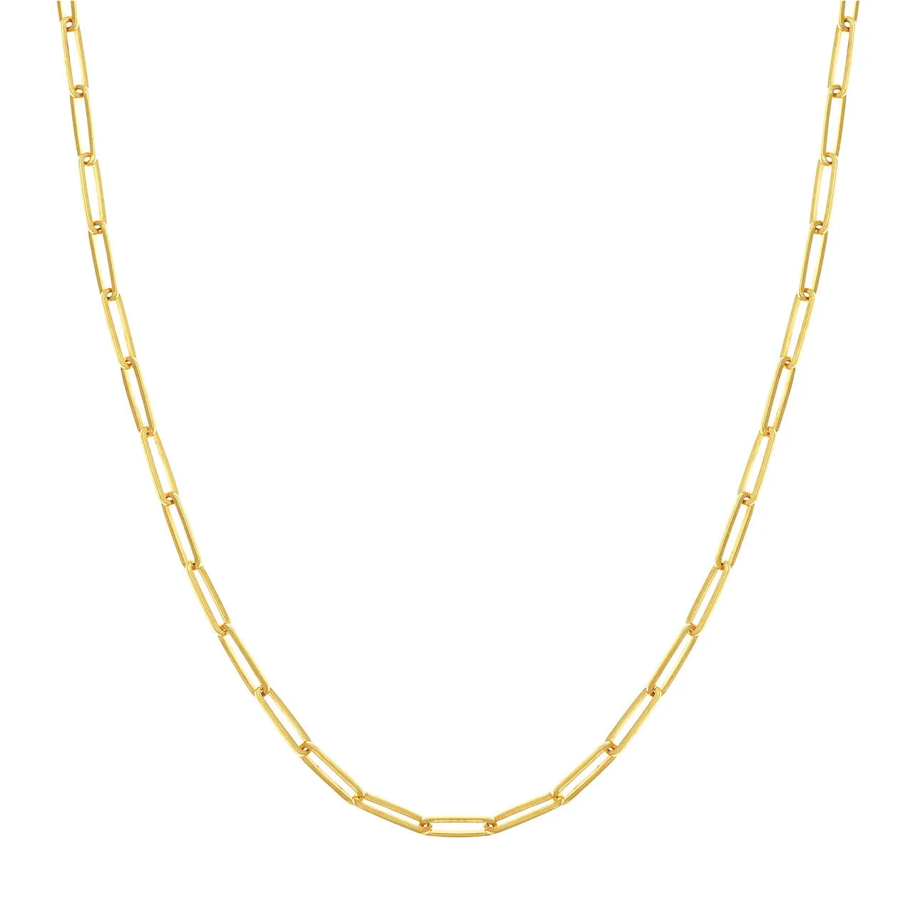 14K Yellow Gold 3.95mm Paperclip Chain Necklace Croghans