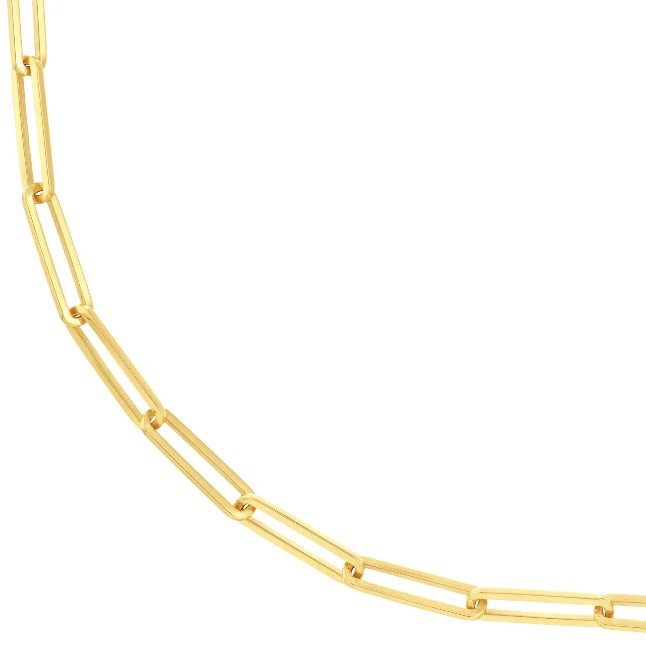 14K Yellow Gold 3.95mm Paperclip Chain Necklace Croghans