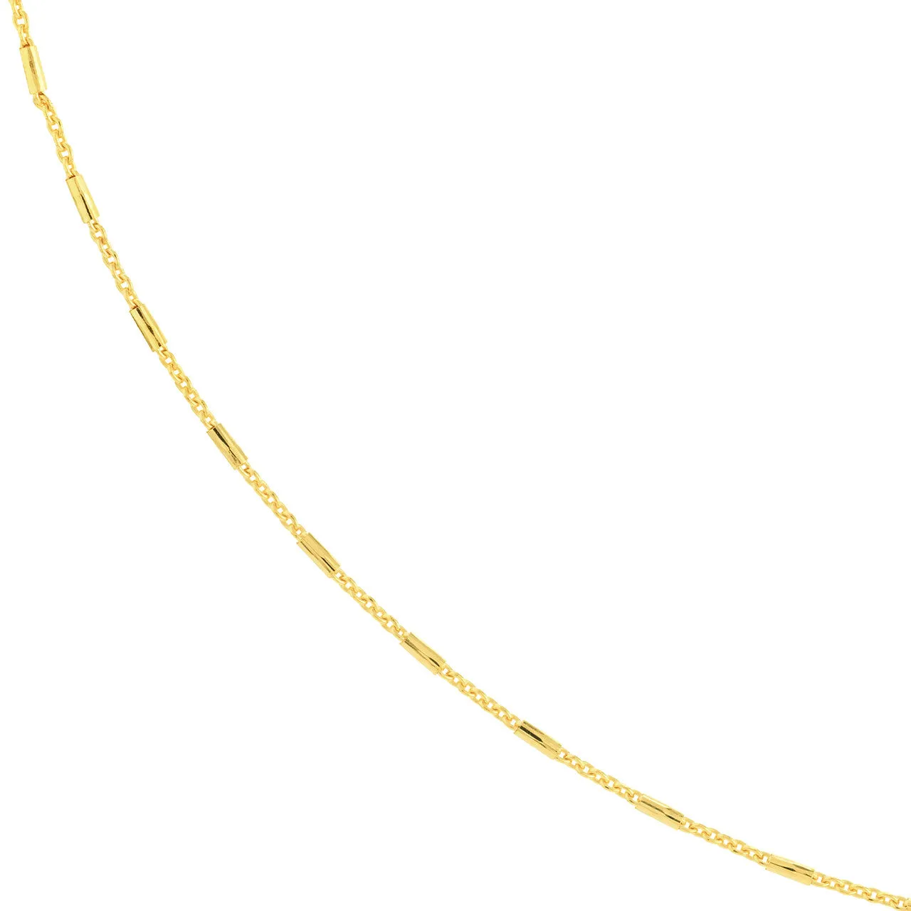 14K Yellow Gold Barrel Saturn Cable Chain Necklace Croghans