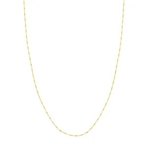 14K Yellow Gold Barrel Saturn Cable Chain Necklace Croghans