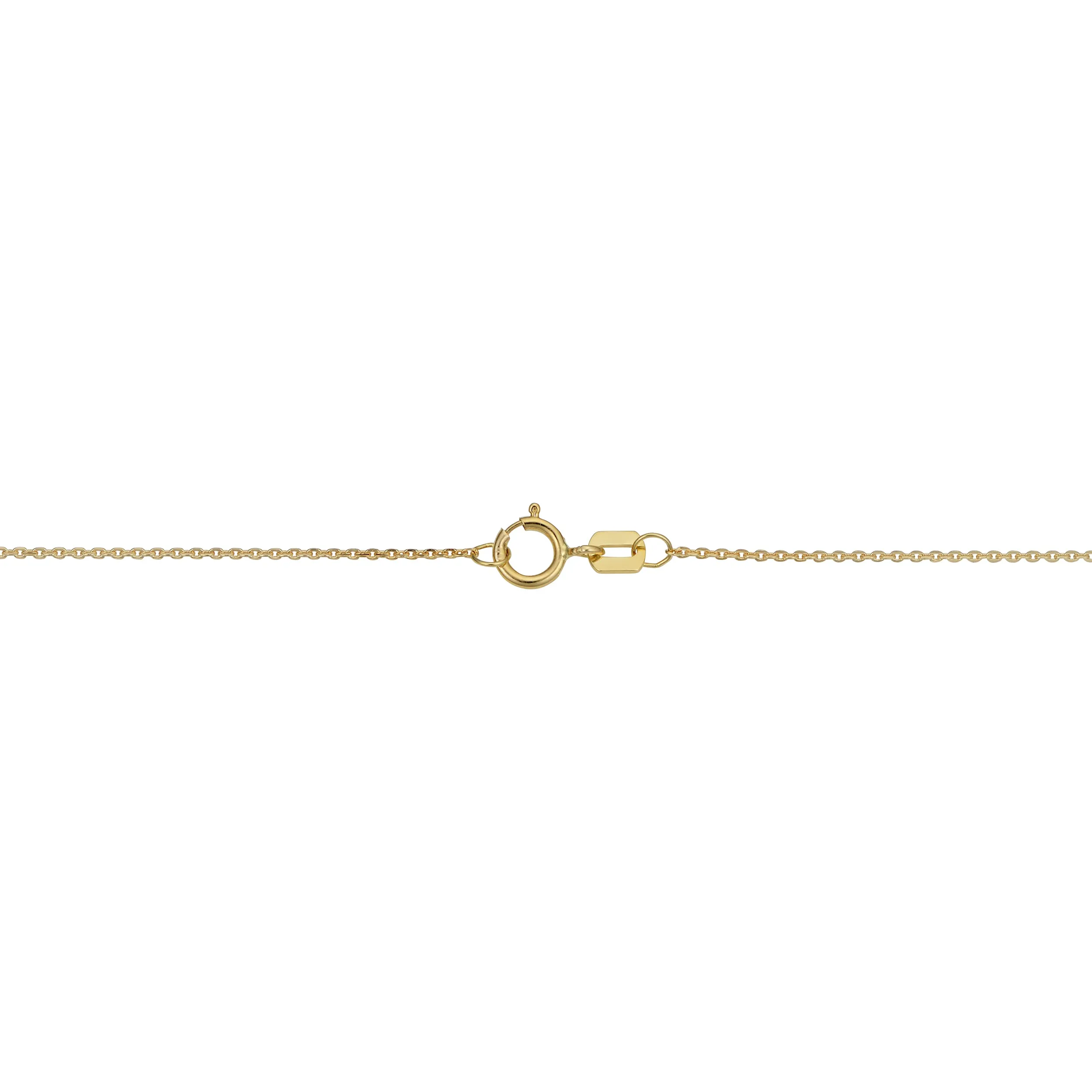 14k Yellow Gold Clover Flower Station Necklace (26 inch)