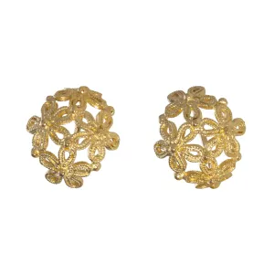 14K Yellow Gold Daisy Cluster Huggie Earrings Croghans