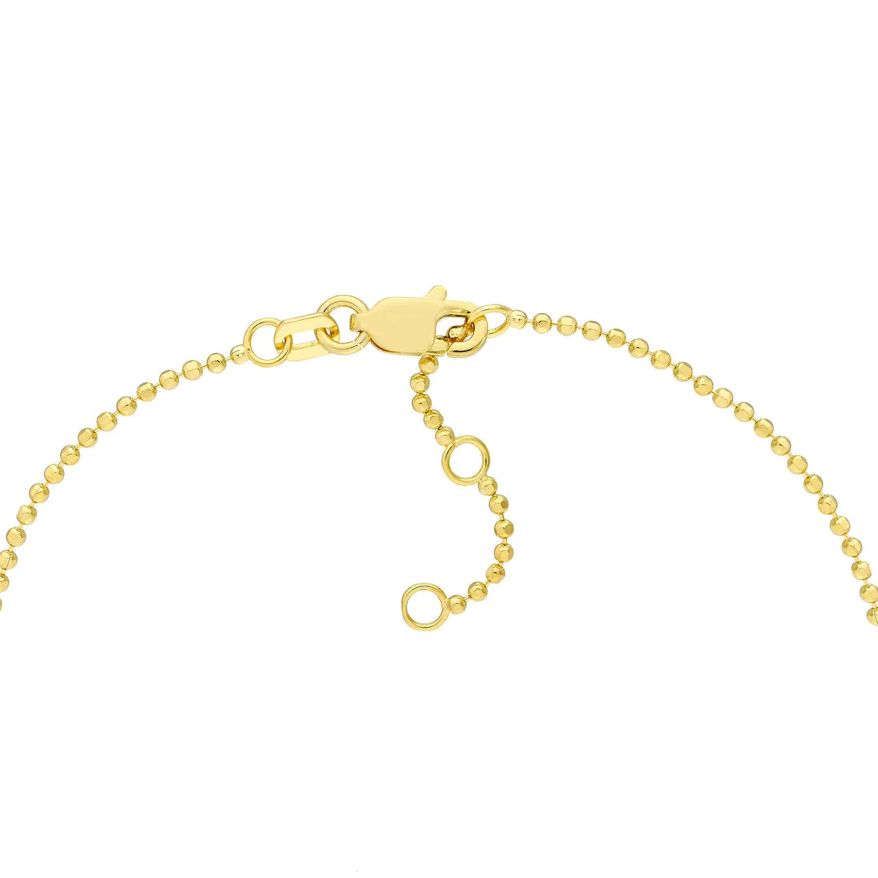 14K Yellow Gold Diamond Bezel Beaded Chain Bracelet