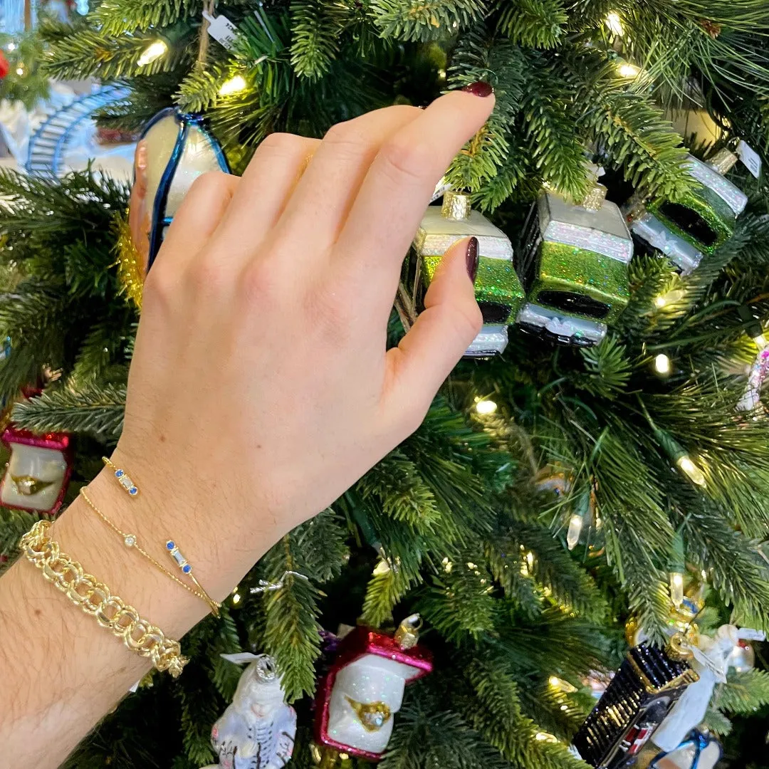 14K Yellow Gold Double Link Charm Bracelet
