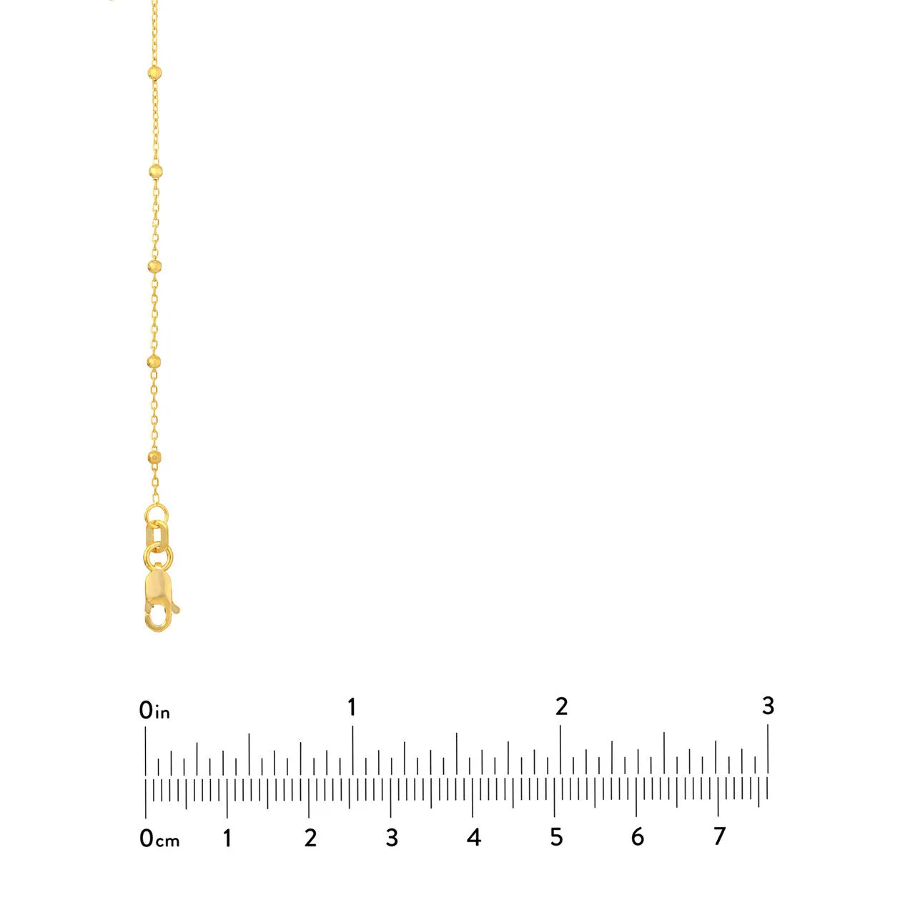 14K Yellow Gold Faceted Bead Saturn Chain Necklace Croghans