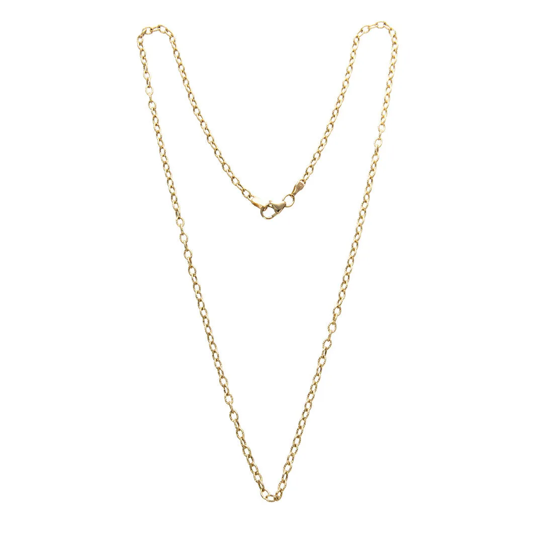 14K Yellow Gold Hammered Link Chain Necklace Croghans