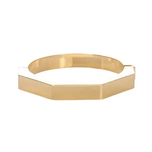 14K Yellow Gold Italian 10mm Octagonal Bangle